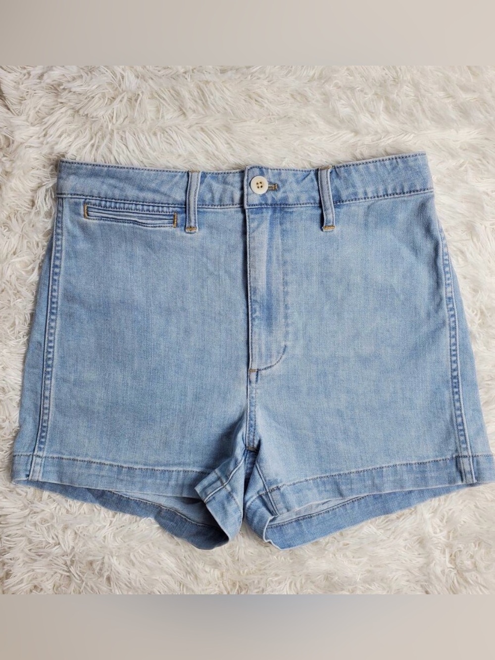 Madewell Faded Light Blue High-Rise Denim Shorts